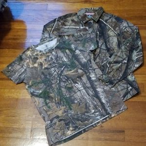 Two Camouflage Shirts Long Sleeve Button Down